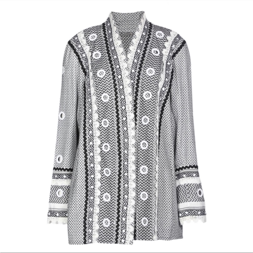 Dodo Bar Or Zur Eyelet Cotton Kimono Jacket small